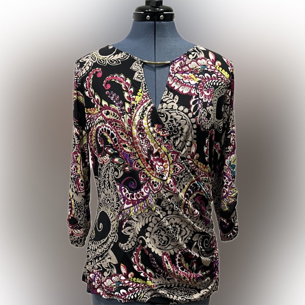 Monroe & Main Wrap Look Stretch Top